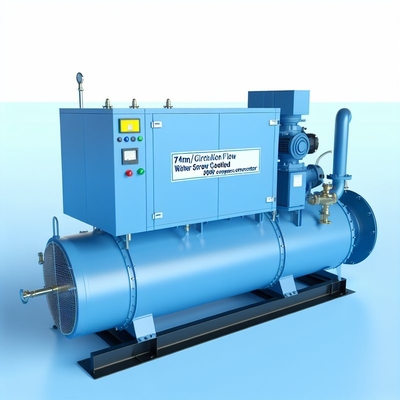 Good price 74m3/h Circulation Flow Water Cooled Screw Chiller Semi-hermetic Screw Compressor Type 79.6KW Compressor Power online
